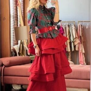 Buru Red Teagan Full Length Skirt size small Sold out